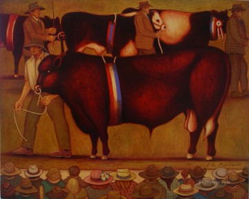 Marchant Bob Champion bovins au Sydney Show Peinture à l'huile